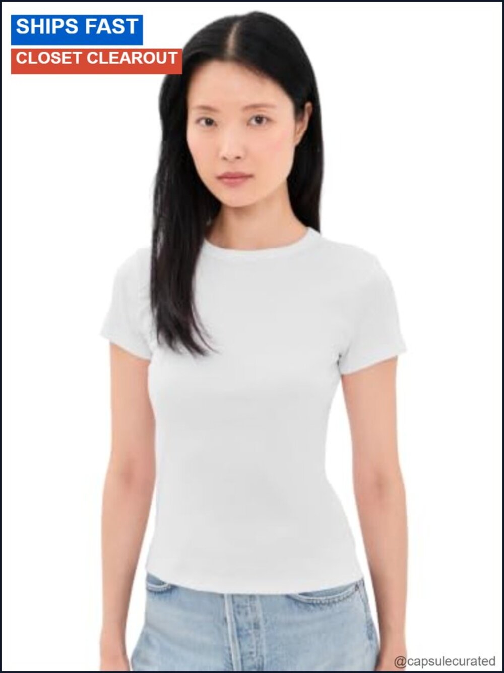 Madewell 90s Crewneck Tee Compact Cotton Fitted Short Sleeve Top
